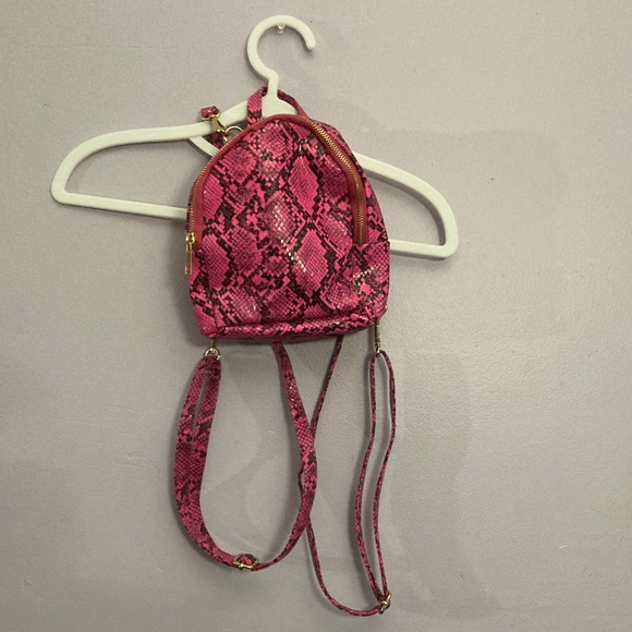 Pink Snake Print Mini Backpack - Picture 1 of 3